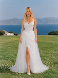 Load image into Gallery viewer, Amara Minimalist Satin Wedding Dress, Sleek Sheath Bridal Gown with Train image 2