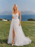 Load image into Gallery viewer, Amara Minimalist Satin Wedding Dress, Sleek Sheath Bridal Gown with Train image 3