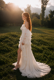 Load image into Gallery viewer, Annalise Minimalist Satin Wedding Dress, Sleek Sheath Bridal Gown with Train image 1