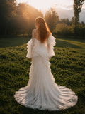 Load image into Gallery viewer, Annalise Minimalist Satin Wedding Dress, Sleek Sheath Bridal Gown with Train image 2