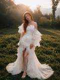 Load image into Gallery viewer, Annalise Minimalist Satin Wedding Dress, Sleek Sheath Bridal Gown with Train image 5