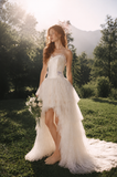 Load image into Gallery viewer, Aurora Minimalist Satin Wedding Dress, Sleek Sheath Bridal Gown with Train image 1
