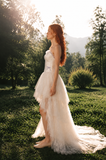 Load image into Gallery viewer, Aurora Minimalist Satin Wedding Dress, Sleek Sheath Bridal Gown with Train image 2