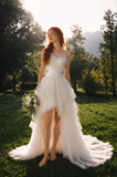 Load image into Gallery viewer, Aurora Minimalist Satin Wedding Dress, Sleek Sheath Bridal Gown with Train image 3