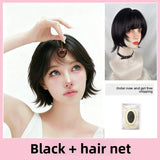 Load image into Gallery viewer, Japanese black natural high-level wig women's short hair two-dimensional COS warped head y2 daily k full wig