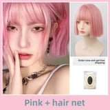 Load image into Gallery viewer, Handsome silver gray wig short hair female Bobo head student Lolita Harajuku Internet celebrity smoke gray granny gray natural