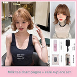 Load image into Gallery viewer, Milk Tea Champagne Short Cosplay Wig