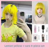 Load image into Gallery viewer, Lemon Yellow Short Cosplay Wig