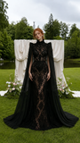 Load image into Gallery viewer, Bettina Cape Wedding Dress, Statement Bridal Gown with Dramatic Draped Detail image 1