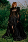 Load image into Gallery viewer, Bettina Cape Wedding Dress, Statement Bridal Gown with Dramatic Draped Detail image 2