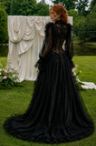 Load image into Gallery viewer, Bettina Cape Wedding Dress, Statement Bridal Gown with Dramatic Draped Detail image 3