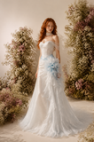 Load image into Gallery viewer, Bianca Romantic Lace Wedding Dress, Elegant A-Line Bridal Gown with Soft Train image 3