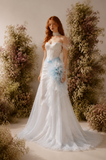 Load image into Gallery viewer, Bianca Romantic Lace Wedding Dress, Elegant A-Line Bridal Gown with Soft Train image 4