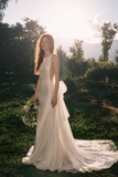 Load image into Gallery viewer, Brielle Long Sleeve Wedding Dress, Modest Bridal Gown with Elegant Train image 6