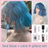Load image into Gallery viewer, Sea Blue Short Curly Wig
