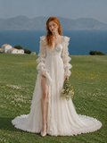 Load image into Gallery viewer, Celine Off Shoulder Wedding Dress, Modern Corset Bridal Gown with Sculpted Fit image 1