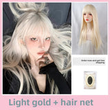 Load image into Gallery viewer, Halloween white wig Internet celebrity JK full hood female long straight hair European and American lolita girl group y2k light tide
