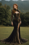 Load image into Gallery viewer, Clarisse Minimalist Satin Wedding Dress, Sleek Sheath Bridal Gown with Train image 1