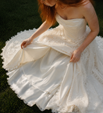 Load image into Gallery viewer, Claudia Off Shoulder Wedding Dress, Modern Corset Bridal Gown with Sculpted Fit image 4