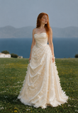 Load image into Gallery viewer, Claudia Off Shoulder Wedding Dress, Modern Corset Bridal Gown with Sculpted Fit image 5