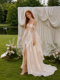 Load image into Gallery viewer, Colette Cape Wedding Dress, Statement Bridal Gown with Dramatic Draped Detail image 1
