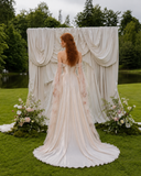 Load image into Gallery viewer, Colette Cape Wedding Dress, Statement Bridal Gown with Dramatic Draped Detail image 2