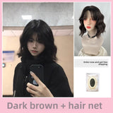 Load image into Gallery viewer, Korean wool egg curly hair autumn and winter wig retro headgear bangs age reduction texture fluffy natural simulation short hair