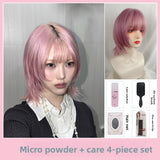 Load image into Gallery viewer, Japanese pink JK high-level wig women's short hair two-dimensional COS warped head y2 daily spice girl whole wig