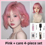 Load image into Gallery viewer, Fry pink wig short hair full hood female y2k girl group pink cos babes lolita shoulder length hair curly straight hair
