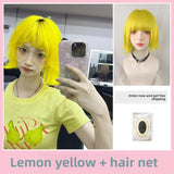 Load image into Gallery viewer, Lemon Yellow Short Cosplay Wig