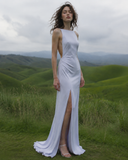 Load image into Gallery viewer, Dahlia Cape Wedding Dress, Statement Bridal Gown with Dramatic Draped Detail image 4