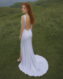 Load image into Gallery viewer, Dahlia Cape Wedding Dress, Statement Bridal Gown with Dramatic Draped Detail image 5