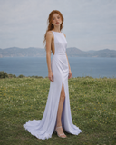 Load image into Gallery viewer, Dahlia Cape Wedding Dress, Statement Bridal Gown with Dramatic Draped Detail image 6