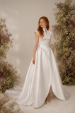 Load image into Gallery viewer, Danica Romantic Lace Wedding Dress, Elegant A-Line Bridal Gown with Soft Train image 1