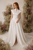 Load image into Gallery viewer, Danica Romantic Lace Wedding Dress, Elegant A-Line Bridal Gown with Soft Train image 3