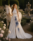 Load image into Gallery viewer, Daphne Long Sleeve Wedding Dress, Modest Bridal Gown with Elegant Train image 3