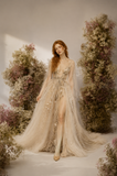Load image into Gallery viewer, Delphine Romantic Lace Wedding Dress, Elegant A-Line Bridal Gown with Soft Train image 5