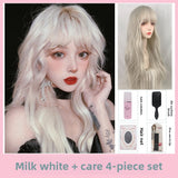 Load image into Gallery viewer, Soft girl LOLITA wig COS silver and white short curly hair Halloween fake hair realistic fashion European and American style hair cover