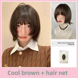Load image into Gallery viewer, Wig female headgear layered short hair hanni same girly whole wig Uesugi painted pear clothes cos Bobo head
