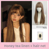 Load image into Gallery viewer, Ancient Baby Wig Female Internet celebrity manga long straight hair Japanese live streaming host wig simulation human long straight hair full head cover female