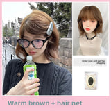 Load image into Gallery viewer, Wig female Korean warped daily Internet celebrity short hair live streaming host age reduction JK realistic bangs white full headgear