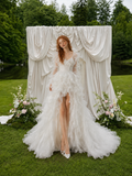Load image into Gallery viewer, Eloise Cape Wedding Dress, Statement Bridal Gown with Dramatic Draped Detail image 2