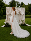 Load image into Gallery viewer, Eloise Cape Wedding Dress, Statement Bridal Gown with Dramatic Draped Detail image 3