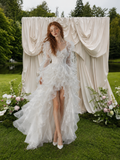Load image into Gallery viewer, Eloise Cape Wedding Dress, Statement Bridal Gown with Dramatic Draped Detail image 5