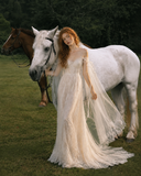 Load image into Gallery viewer, Emmeline Boho Wedding Dress, Ethereal Bridal Gown for Outdoor Ceremony image 5