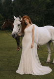 Load image into Gallery viewer, Esme Boho Wedding Dress, Ethereal Bridal Gown for Outdoor Ceremony image 1