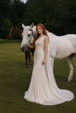 Load image into Gallery viewer, Esme Boho Wedding Dress, Ethereal Bridal Gown for Outdoor Ceremony image 3