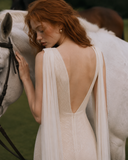 Load image into Gallery viewer, Esme Boho Wedding Dress, Ethereal Bridal Gown for Outdoor Ceremony image 4