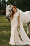 Load image into Gallery viewer, Esme Boho Wedding Dress, Ethereal Bridal Gown for Outdoor Ceremony image 5