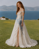 Load image into Gallery viewer, Estelle Off Shoulder Wedding Dress, Modern Corset Bridal Gown with Sculpted Fit image 2